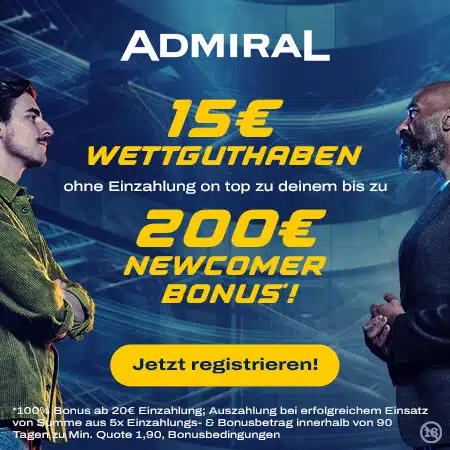15€ Admiral Gutschein Code ohne Einzahlung