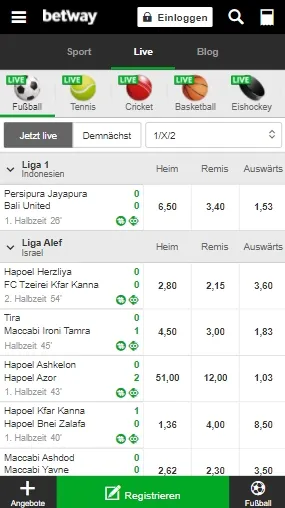Betway Live-Wetten