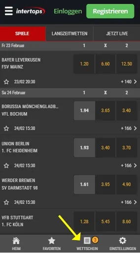 Intertops Wettschein