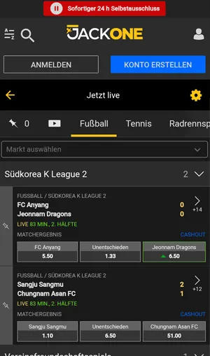 JACKONE Live Wetten