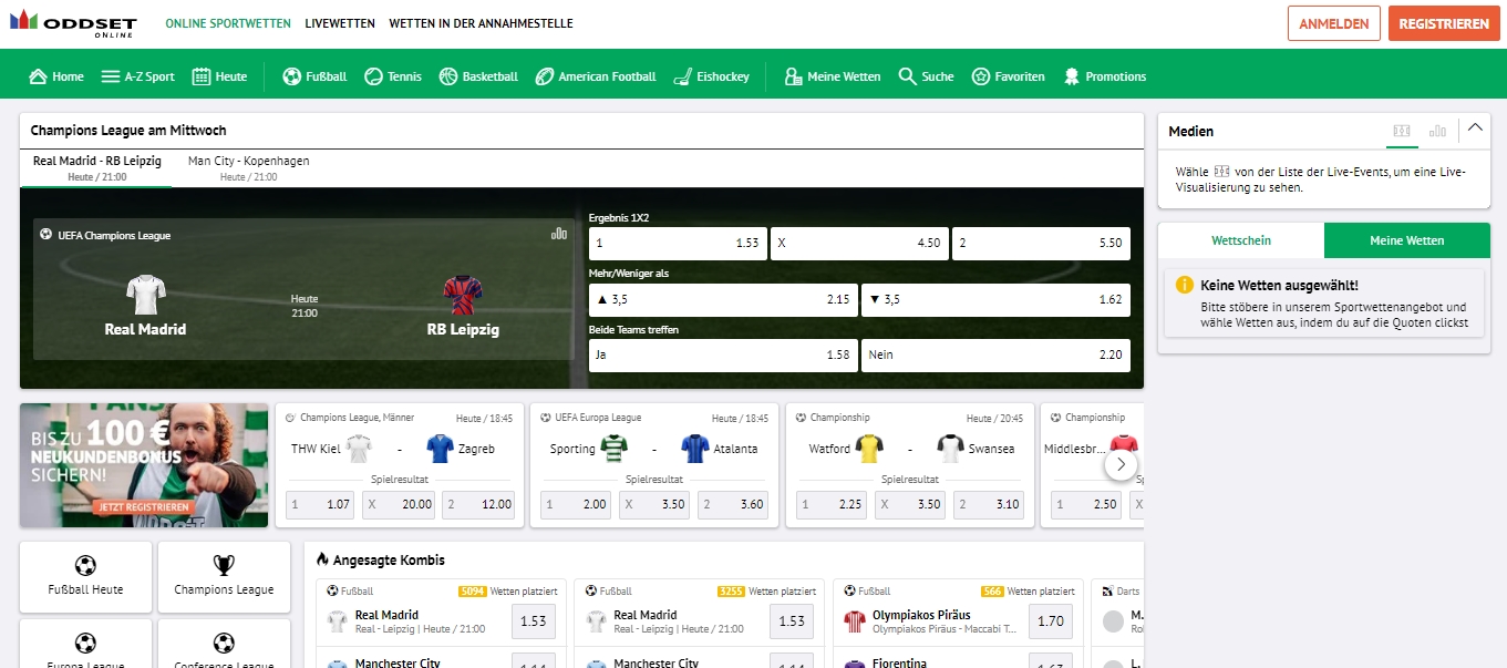 ODDSET ONLINE Webseite