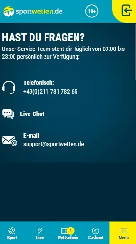 Sportwetten.de Kundendienst